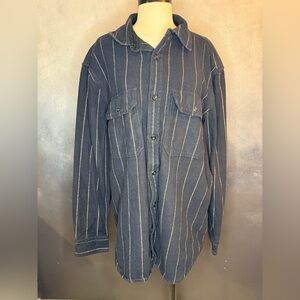 Banana Republic Men’s Standard Fit Heavyweight Button-Up Shirt XL Blue Pinstripe